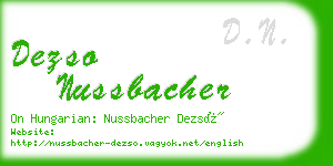 dezso nussbacher business card